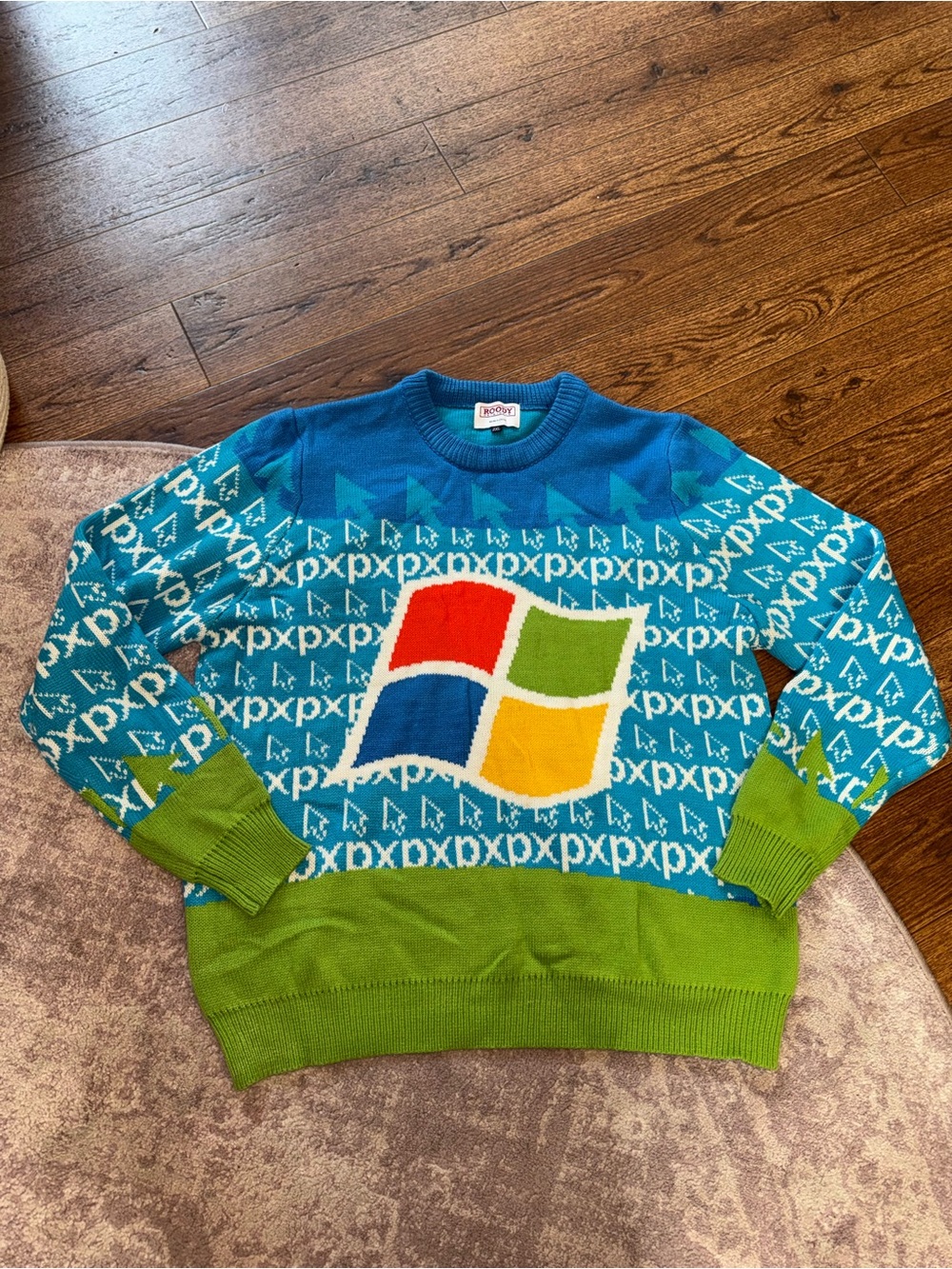 Roody Originals XXL AUTHENTIC Microsoft Windows XP '19 Holiday Crew Sweater Y2K